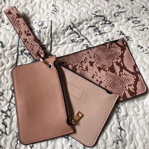 Wristlet three tier blush purse